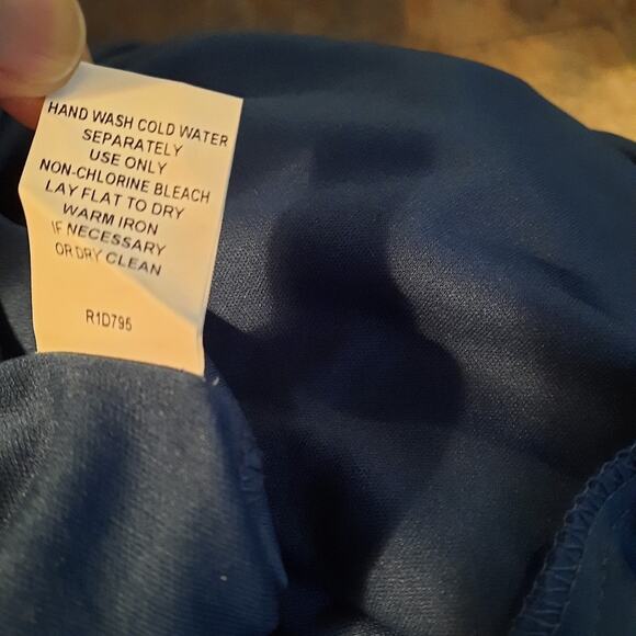 Chris McLaughlin Womens Metallic Chevron Boho Dress Blue Gold Bell Sleeve Size 8 - Picture 9 of 9